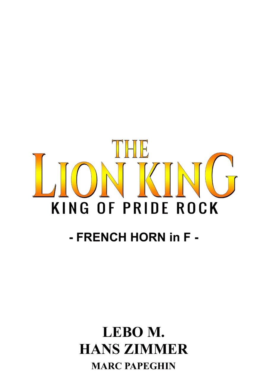 King Of Pride Rock (arr. Marc Papeghin)