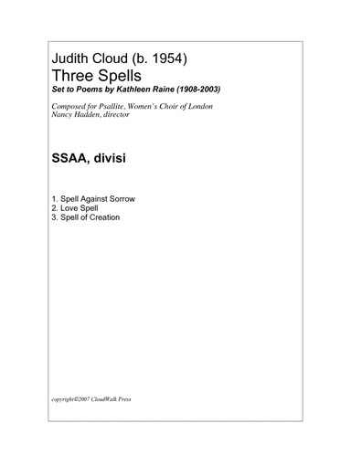 Three Spells for SSAA (3rd movt. with flute)