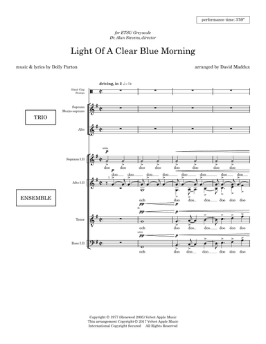 Light Of A Clear Blue Morning (arr. David Maddux)