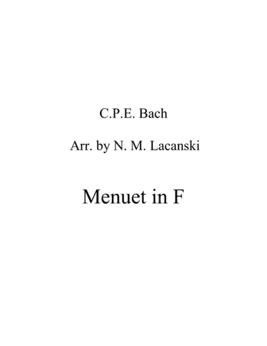 Menuet in F (arr. Nick Lacanski)