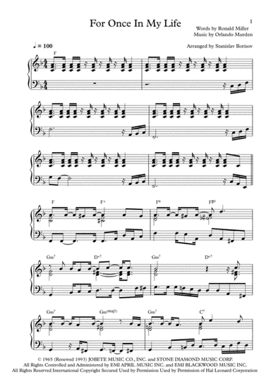 For Once In My Life (arr. Stanislav Borisov)