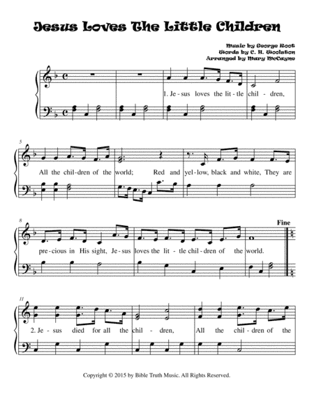 Jesus Loves The Little Children (arr. Mary McCayne)