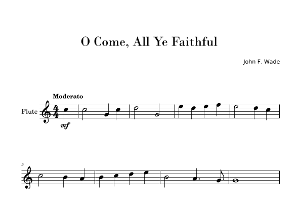 O Come, All Ye Faithful (Easy Flute Solo) (arr. Gisele Sant'Ana)