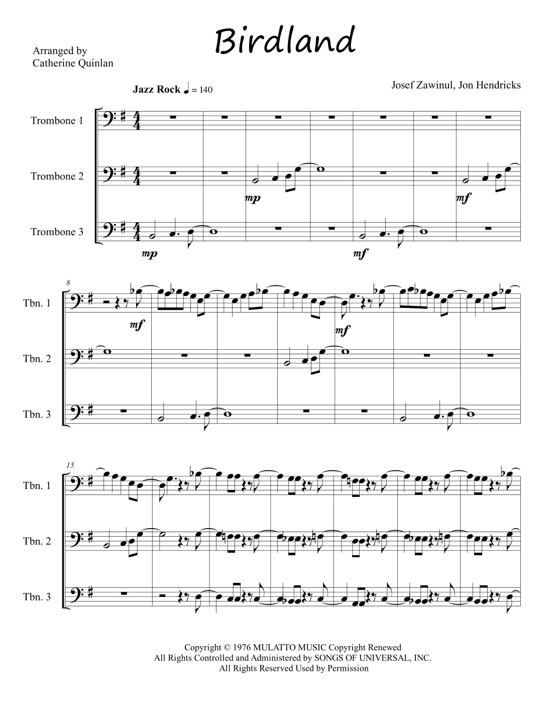 Birdland (arr. Catherine Quinlan)