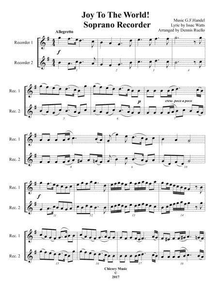 Christmas Duet Collection for Soprano Recorder (arr. Dennis Ruello)