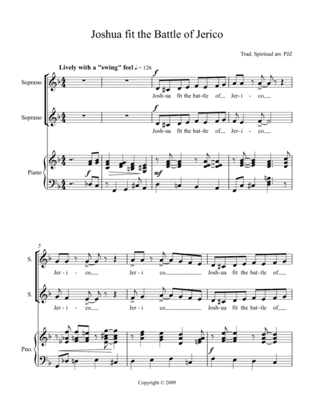 Joshua fit the battle of Jerico (arr. Paul J. Zappa)