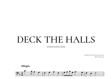 Deck The Halls (Violoncello Solo) - Christmas Carol (arr. Pedro Merendi)