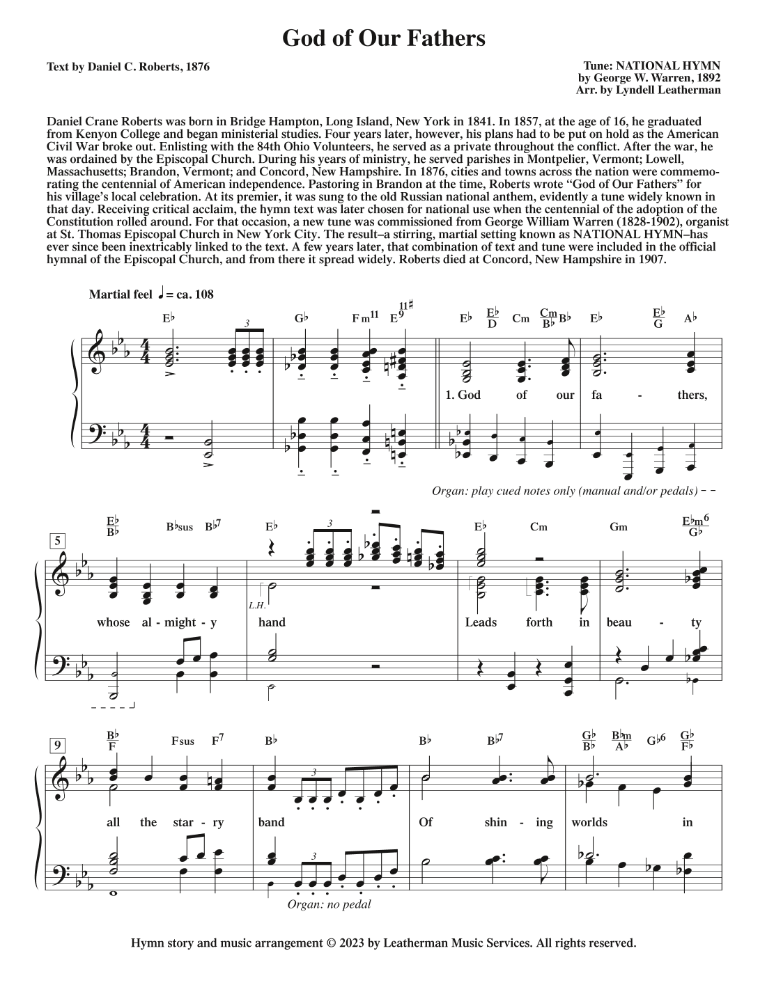 God of Our Fathers (arr. Lyndell Leatherman)