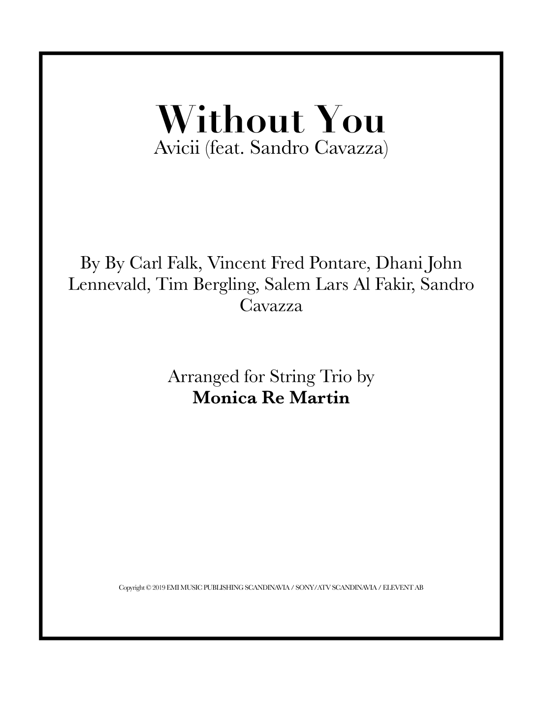 Without You Feat. Sandro Cavazza (arr. Monica Re Martin)