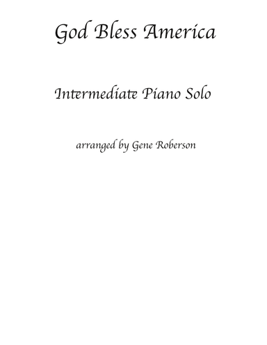 God Bless America ® (arr. Gene Roberson)
