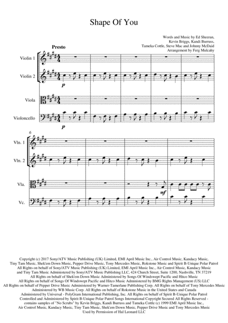 Shape Of You (arr. F. Mulcahy)