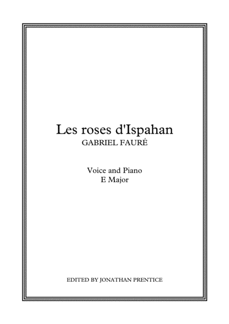 Les roses d'Ispahan (E Major) (arr. Jonathan Prentice)