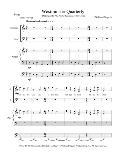 Westminster Quarterly (arr. William Dinga Jr)