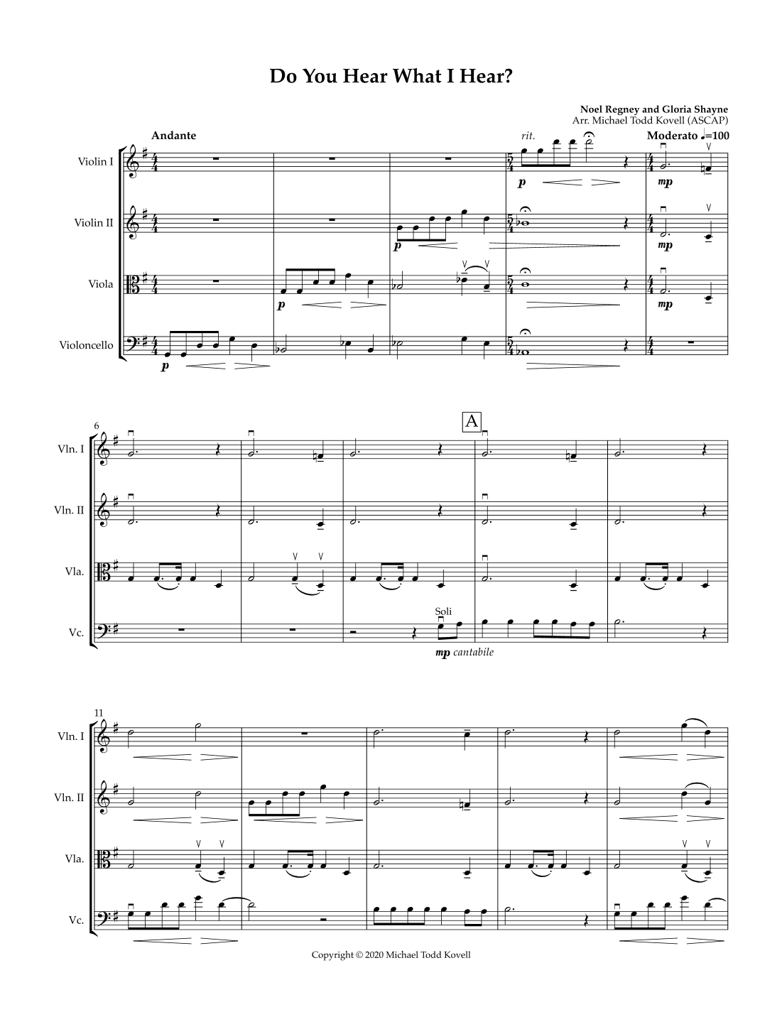 Do You Hear What I Hear (arr. Michael Todd Kovell)