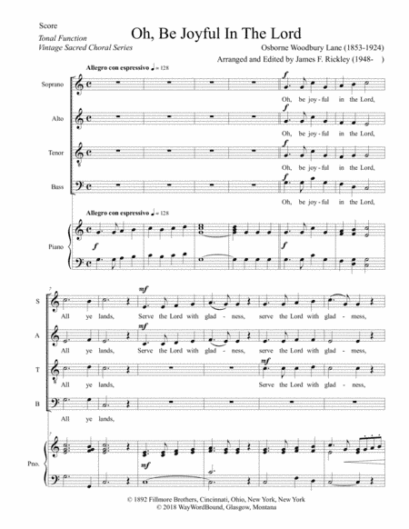 Oh, Be Joyful In The Lord (arr. James F. Rickley)