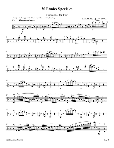 Mazas, Etudes for Viola Op 36, Book 1, No.03 (arr. String Masters)