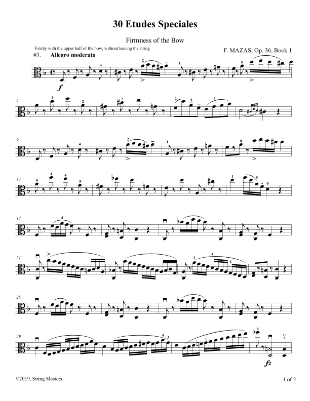 Mazas, Etudes for Viola Op 36, Book 1, No.03 (arr. String Masters)