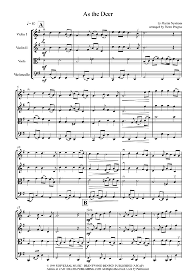 As The Deer (arr. Pietro Prugna)