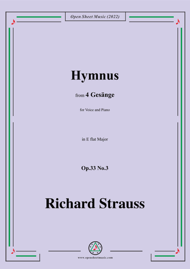 Richard Strauss-Hymnus,in E flat Major,Op.33 No.3 (arr. OSM Press)