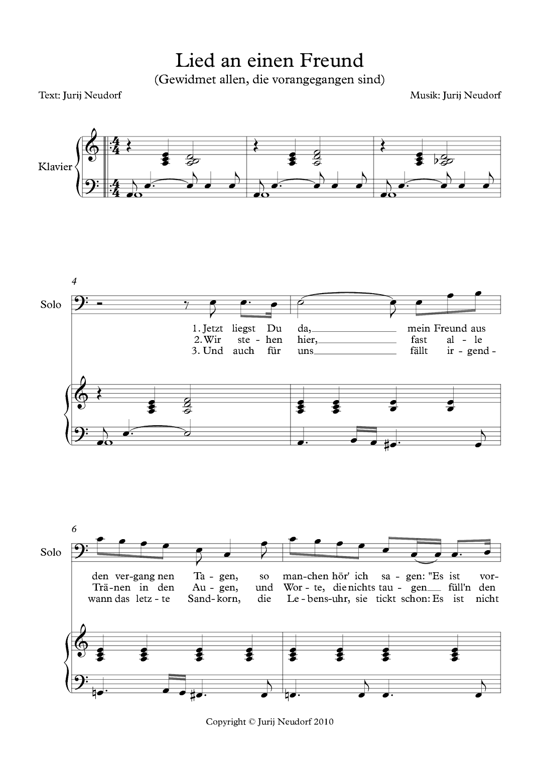 Lied an einen Freund