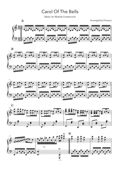 Carol Of The Bells (arr. Pianeco)