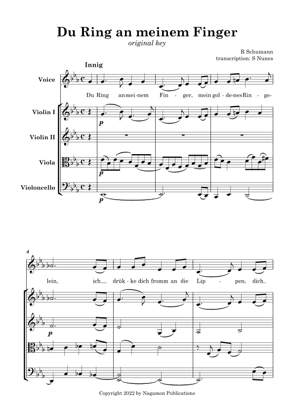 Du Ring an meinem Finger (arr. Steven Nunes)