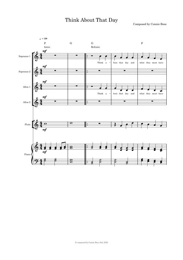 Think About That Day (Christmas) - SSAA Flute and Piano