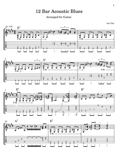 12 Bar Blues For Acoustic Guitar