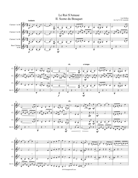 Le Roi S'Amuse II. Scene du Bouqet (arr. Nick Lacanski)