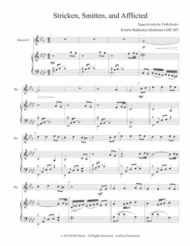 Stricken, Smitten and Afflicted (piano and French horn) (arr. Kristin Stahlecker Heckman)