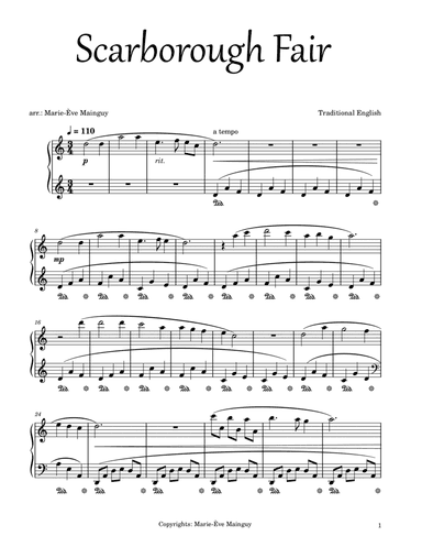 Scarborough Fair (arr. Marie-Ève Mainguy)