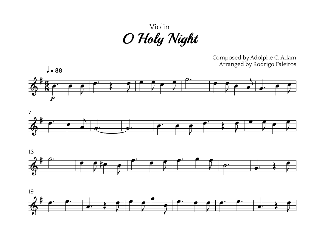 O Holy Night (arr. Rodrigo Faleiros)