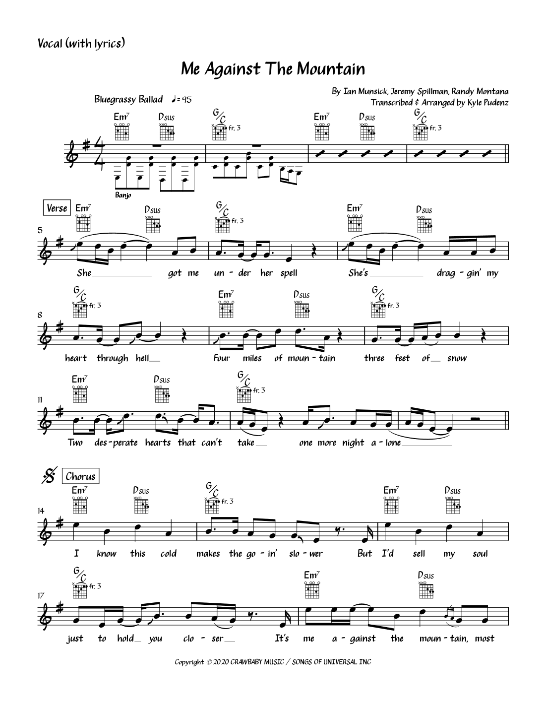 Me Against The Mountain (arr. Kyle Pudenz)