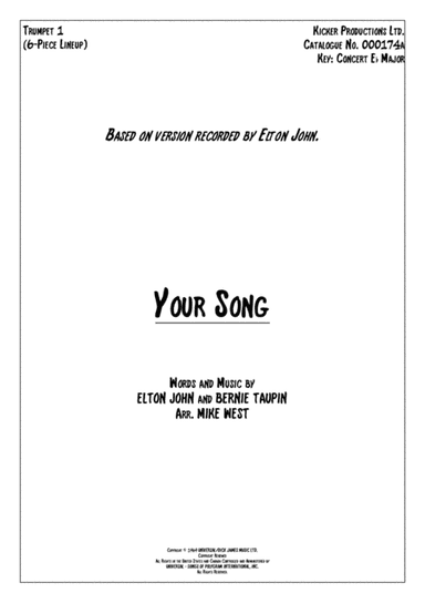 Your Song (arr. Mike West)