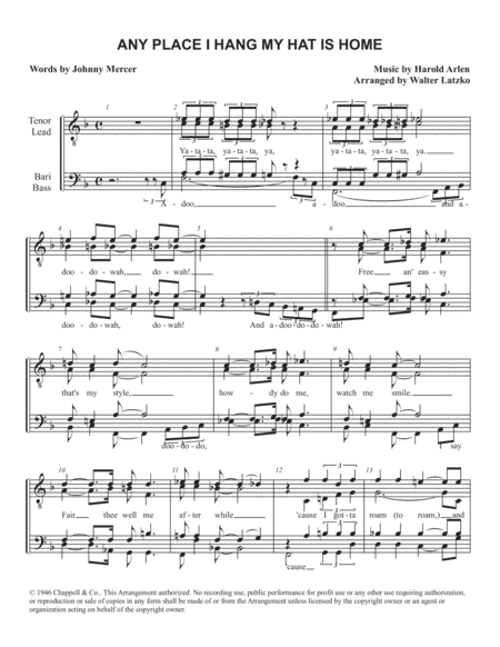 Any Place I Hang My Hat Is Home (arr. Walter Latzko)