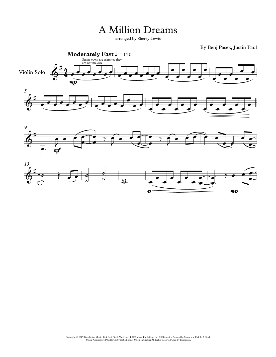 A Million Dreams (arr. Sherry Lewis)