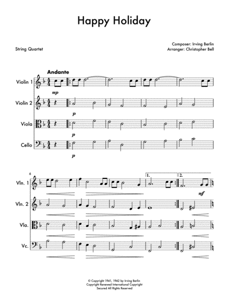 Happy Holiday (arr. Christopher Bell)