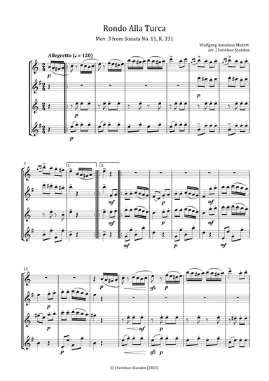 Rondo alla Turca (arr. J Swinhoe-Standen)