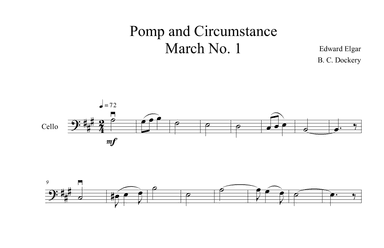 Pomp and Circumstance (Cello Solo) (arr. B. C. Dockery)