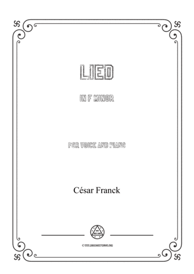 Franck-Lied in f minor,for voice and piano (arr. MSM)