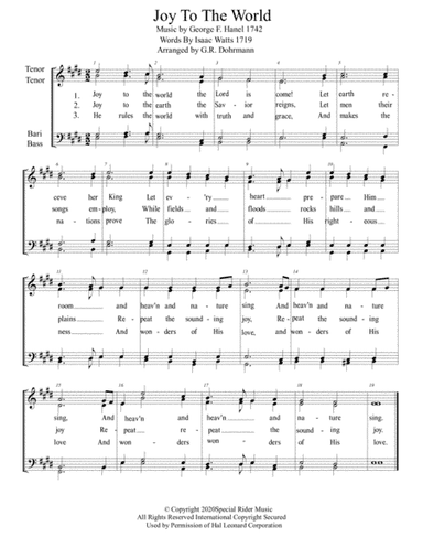 Joy To The World (arr. G. R. Dohrmann)