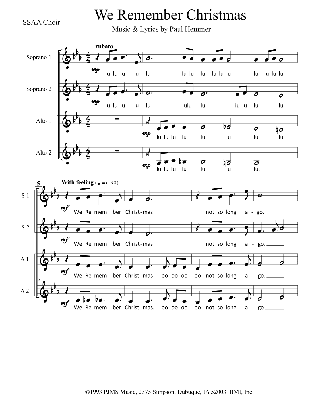 We Remember Christmas SSAA