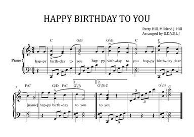 Happy Birthday to You (lvl.4) (arr. G.D.V.S.L.J)