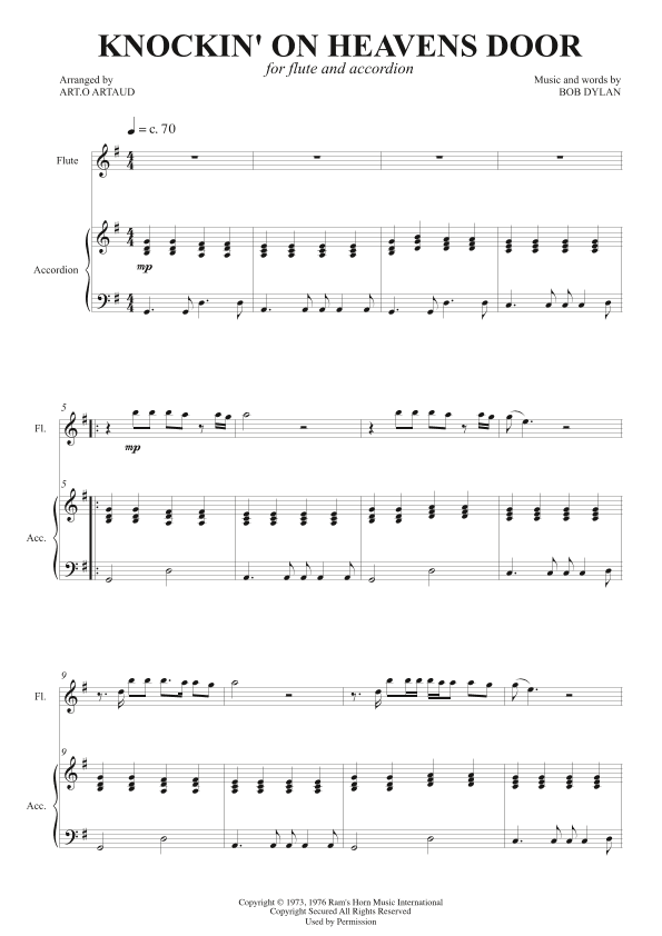 Knockin' On Heaven's Door (arr. Art.o Artaud)