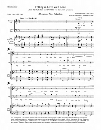 Falling In Love With Love (arr. William J. Bullock)