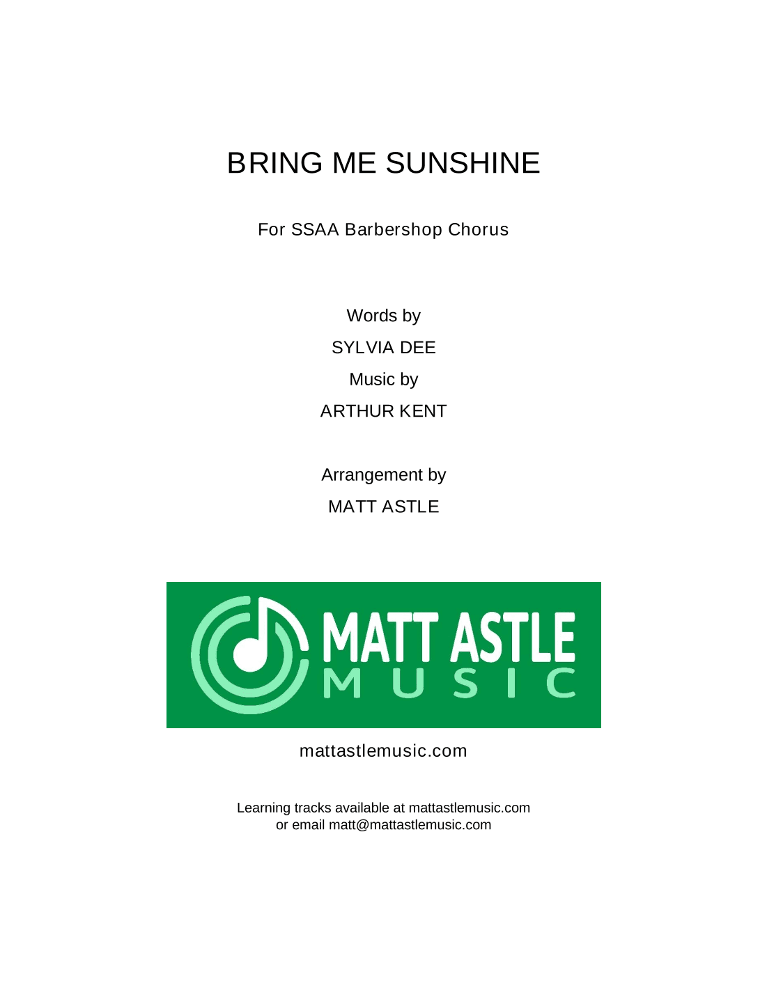 Bring Me Sunshine (arr. Matt Astle)