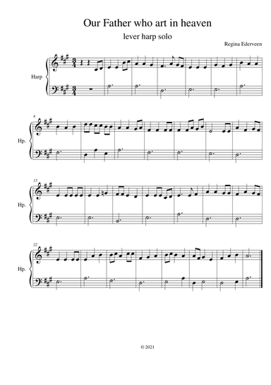 Our Father who art in heaven - lever harp beginner