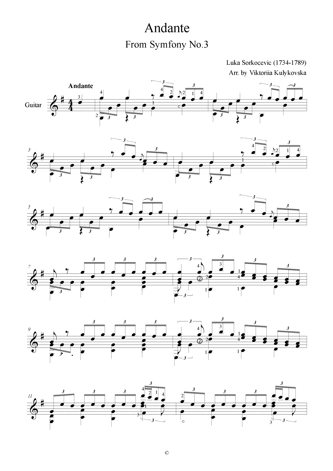 Andante from Symfony No.3