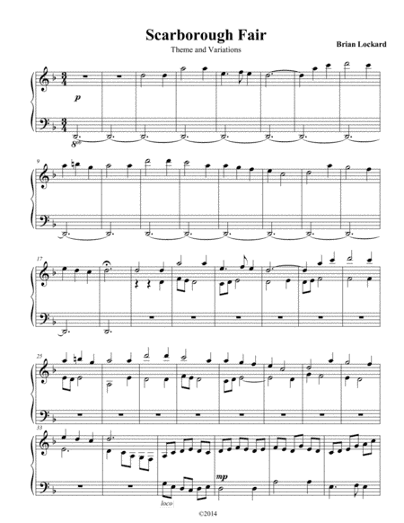 Scarborough Fair Advanced Piano Solo (arr. Brian Lockard)