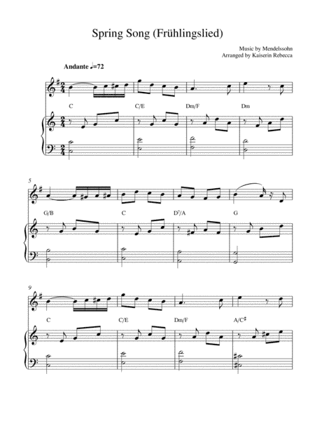 Spring Song (Frühlingslied) (arr. Kaiserin Rebecca)